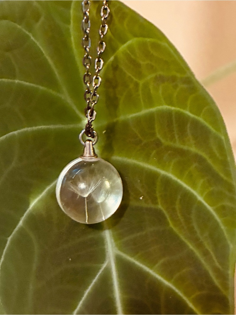 Real Dandelion Wish Necklace Botanical Nature Jewelry One of a Kind Gift Unique